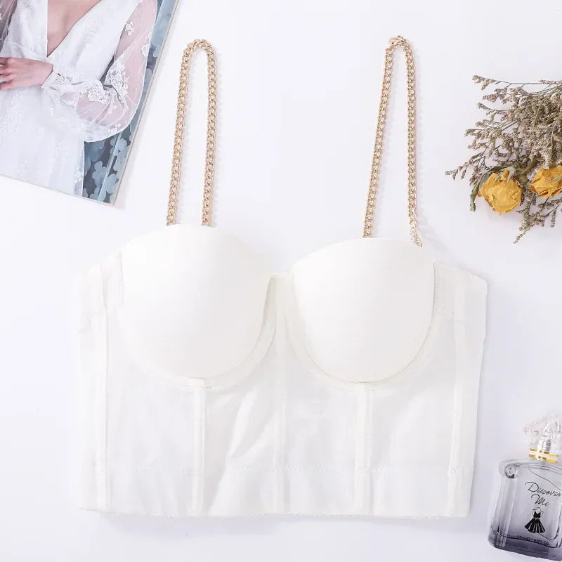 DiamondShine™ Y2K Sequin Push-Up Crop Top