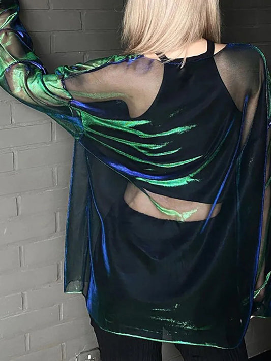 Neon Veil Cyber Top