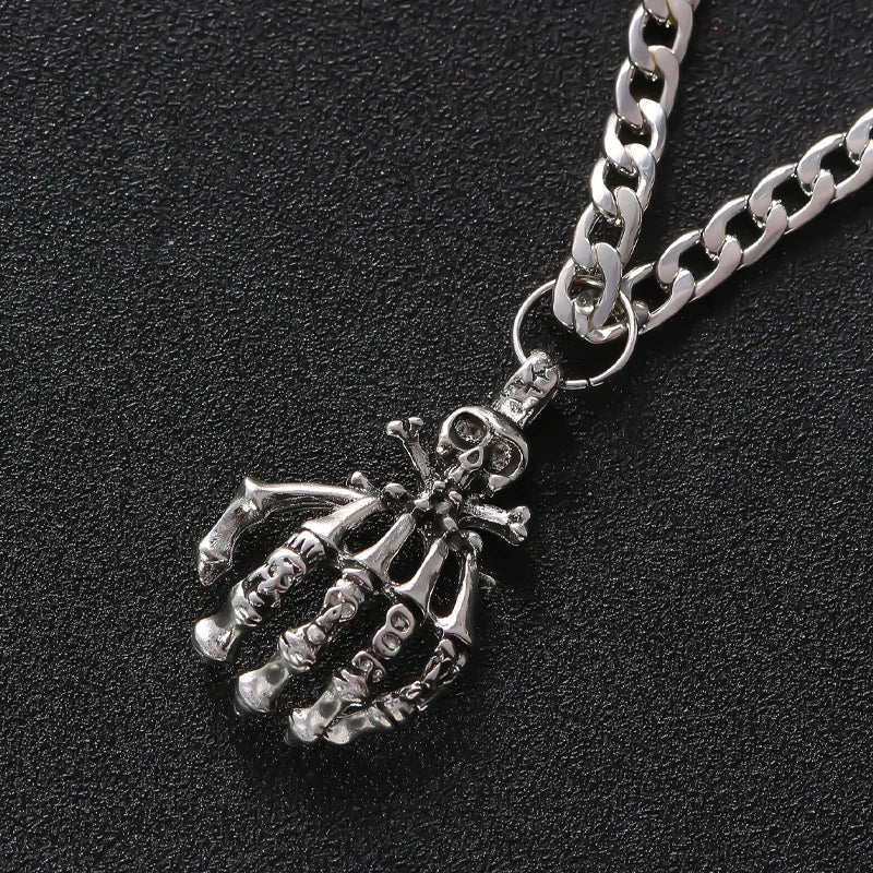 Bone Crypt – Gothic Skull Pendant Necklace Unisex
