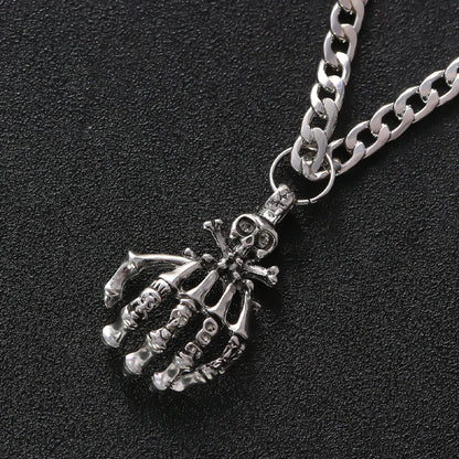 Bone Crypt – Gothic Skull Pendant Necklace Unisex
