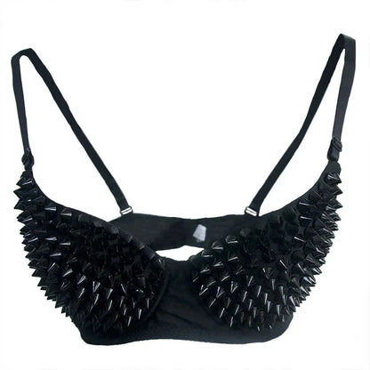 DarkRivet™ Gothic Punk Bralette with Silver Studs