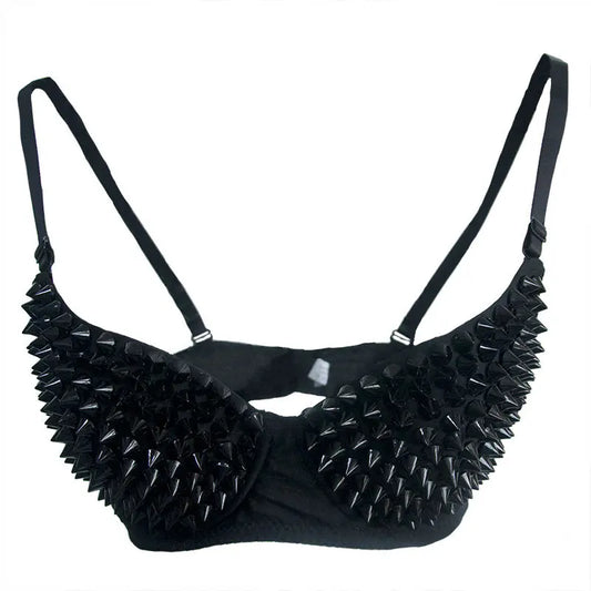 DarkRivet™ Gothic Punk Bralette with Silver Studs