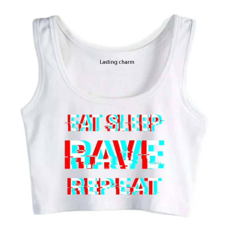 REPEAT MODE Crop Tank — Eat Sleep Rave Repeat
