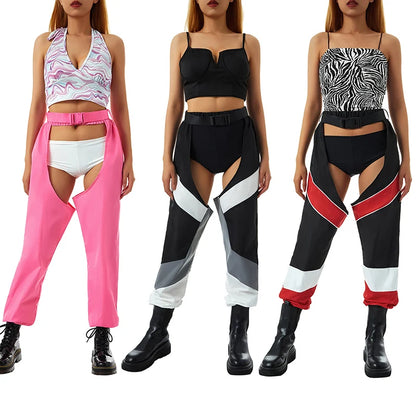 AFTERGLOW Cut-Out Chaps — Buckle, Patchwork/Solid