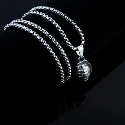 Grenade Flux – Double-Tone Punk Pendant Necklace