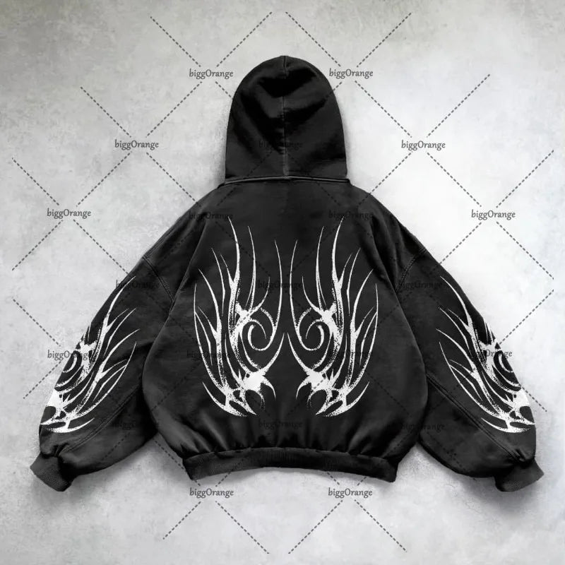 URBANO//Y2K Punk Zip-Up Hoodie – Retro Harajuku Streetwear