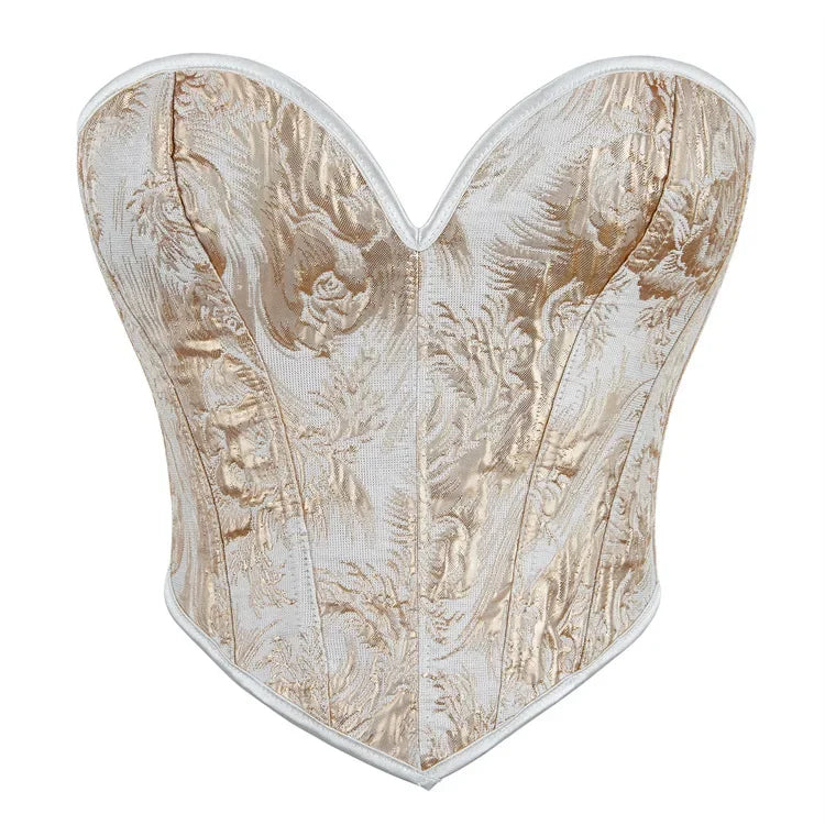 EleganceLace™ Overbust Corset Crop Top with Push-Up Design