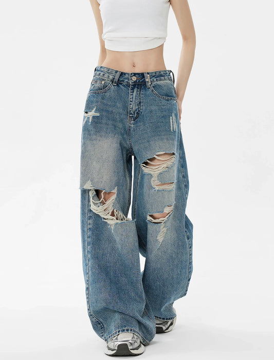 Rebel Frame - Retro Ripped Wide-Leg Women’s Jeans