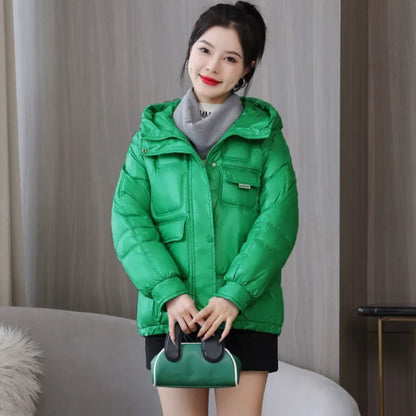 Neon Pulse Puffer Coat