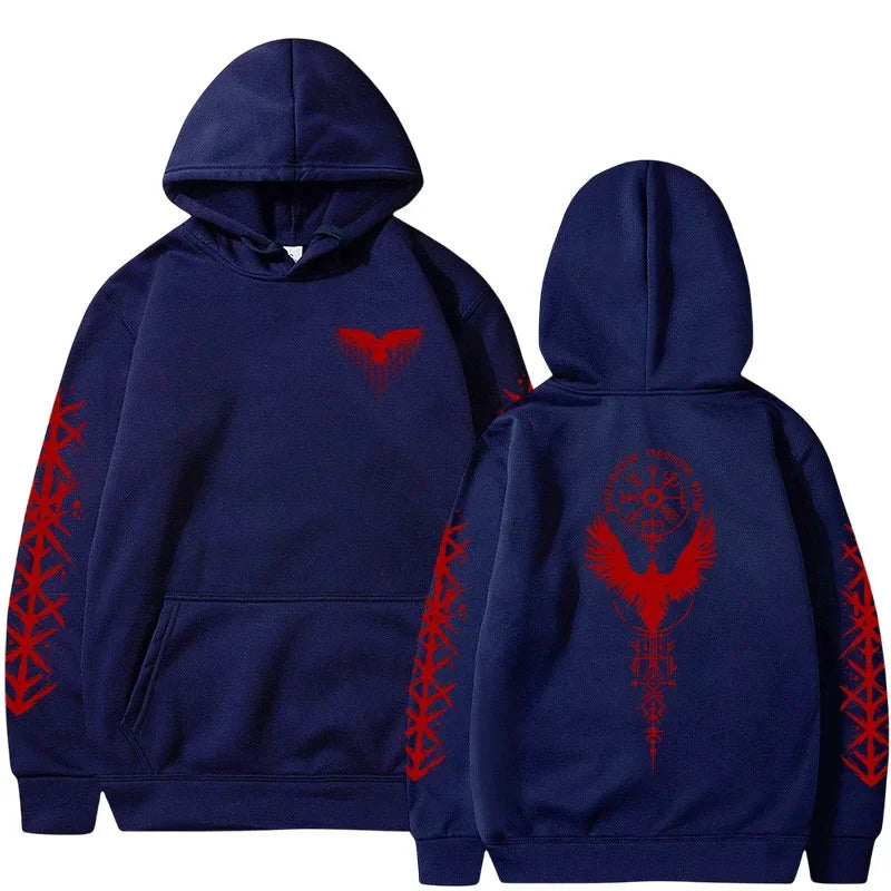 VÆRTEX//Y2K Viking Raven Hoodie – Urban Winter Streetwear