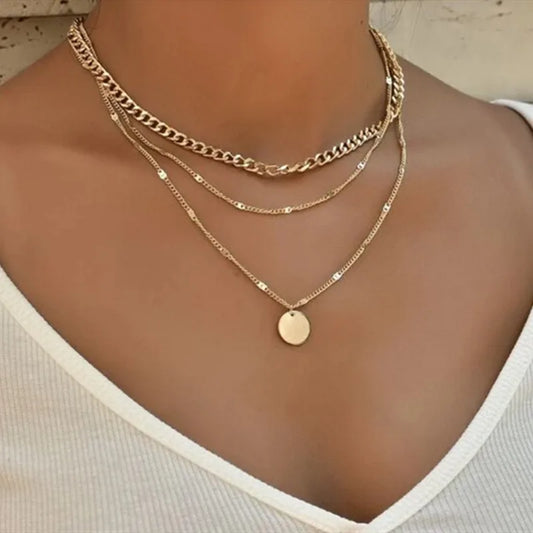 Retro Radiance – Vintage Layered Necklace for Women
