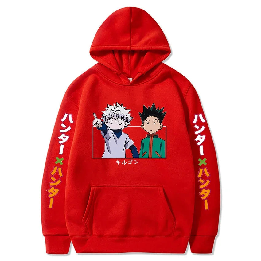 HUNTER//BOND Gon & Killua Hoodie – Oversized Anime Streetwear Tribute