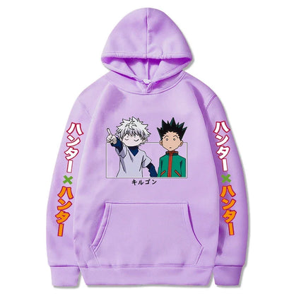 HUNTER//BOND Gon & Killua Hoodie – Oversized Anime Streetwear Tribute