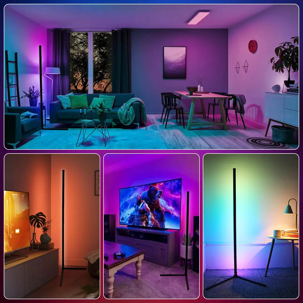 Cyberdelika Tuya Smart RGB Corner Floor Lamp – 160cm Alexa Vibe Light