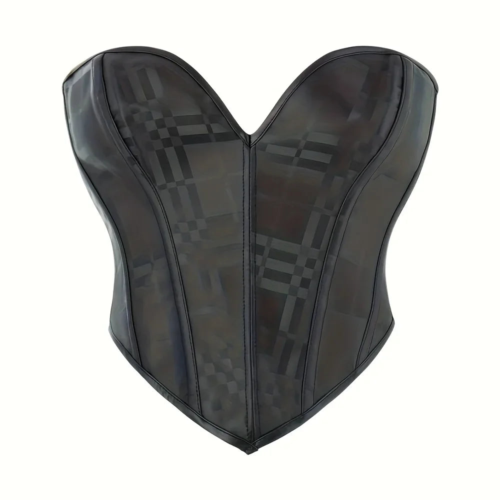EleganceLace™ Overbust Corset Crop Top with Push-Up Design