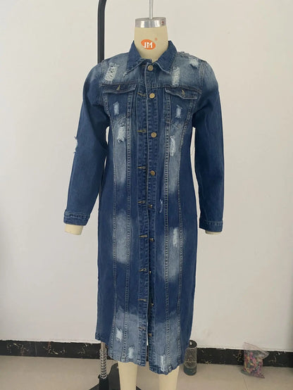 Edgecut Longline Denim Coat