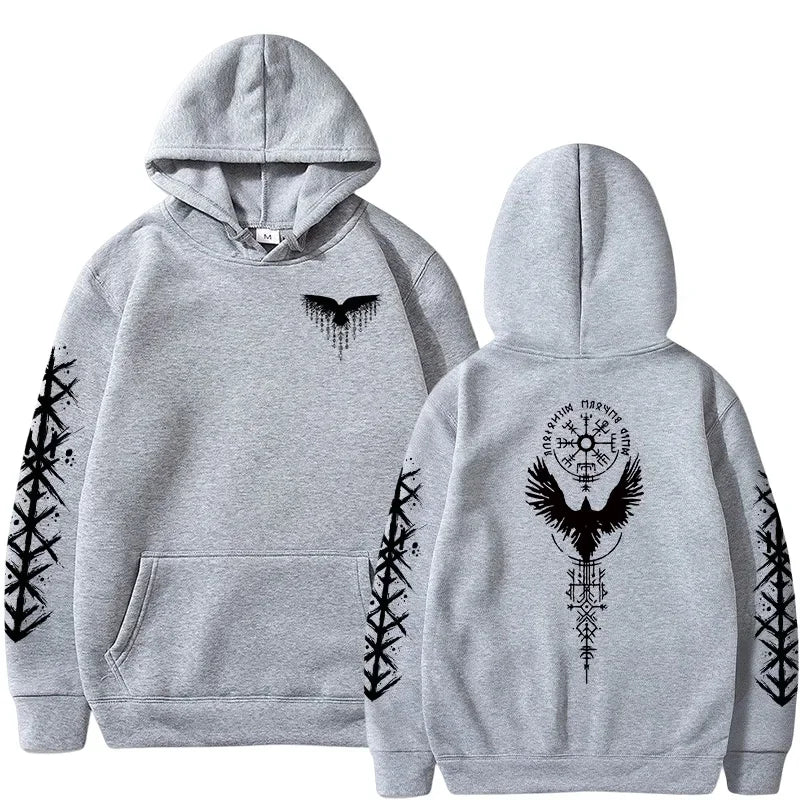 VÆRTEX//Y2K Viking Raven Hoodie – Urban Winter Streetwear