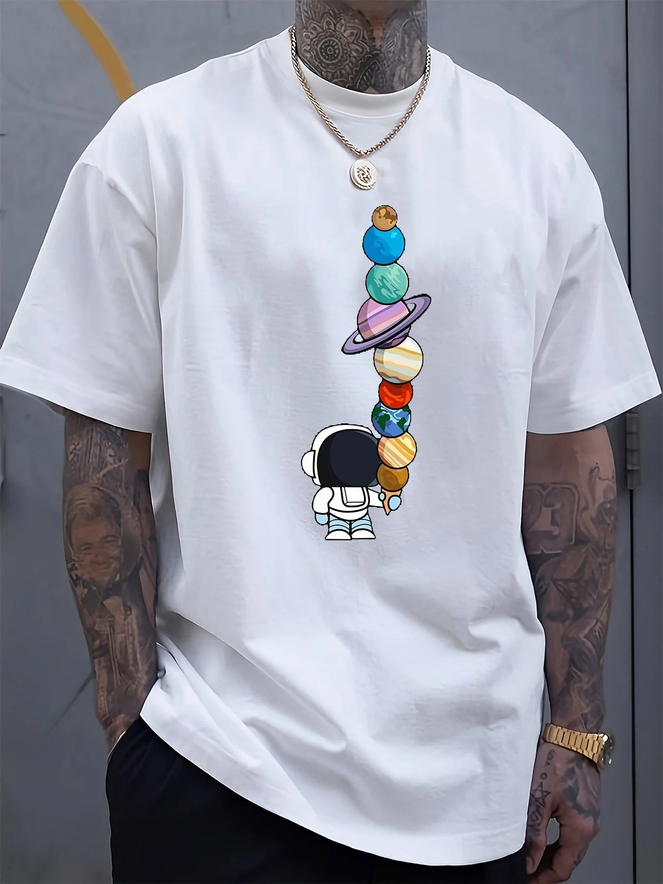 ASTRODRIFT Graphic Tee — 100% Cotton, Planet Print