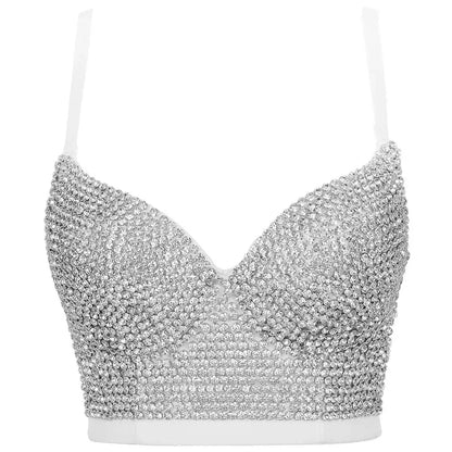 DiamondShine™ Y2K Sequin Push-Up Crop Top