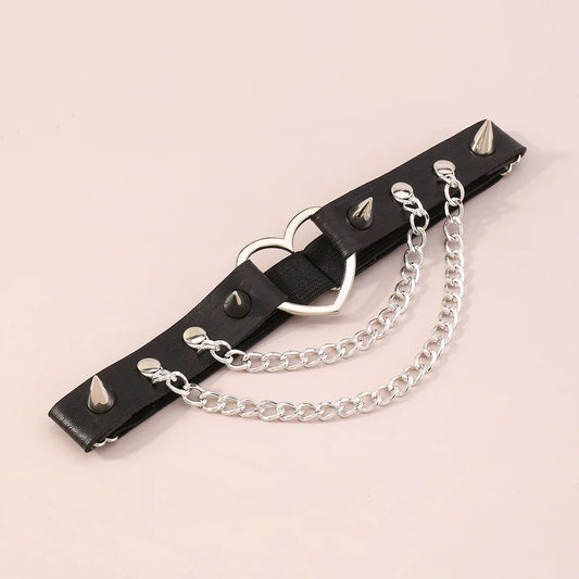 Midnight Thorn - Spiked Leather Leg Harness