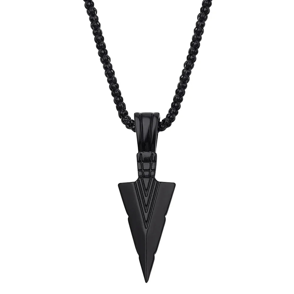 Shadow Arrow – Long Black Pendant Necklace