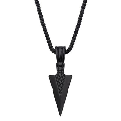 Shadow Arrow – Long Black Pendant Necklace