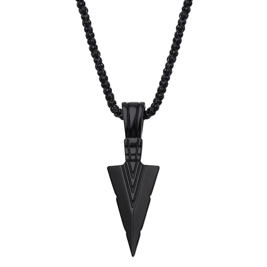 Shadow Arrow – Long Black Pendant Necklace