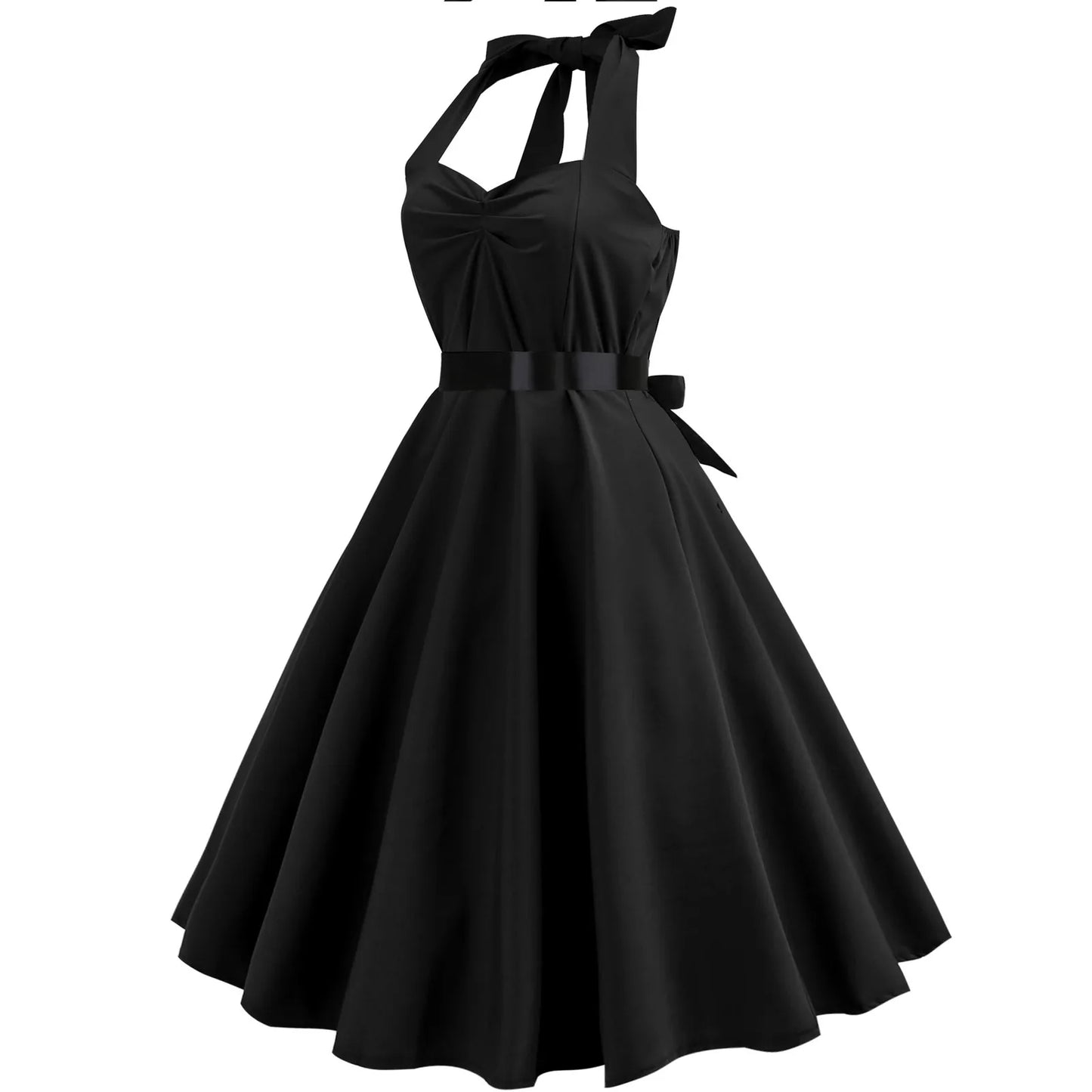 RetroVibe Halter Party Dress