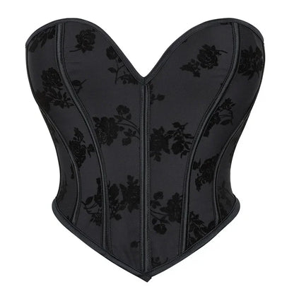 EleganceLace™ Overbust Corset Crop Top with Push-Up Design