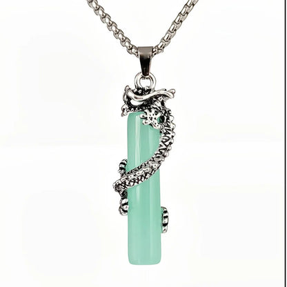 Drakon Core – Luminous Glow-in-the-Dark Pendant Necklace