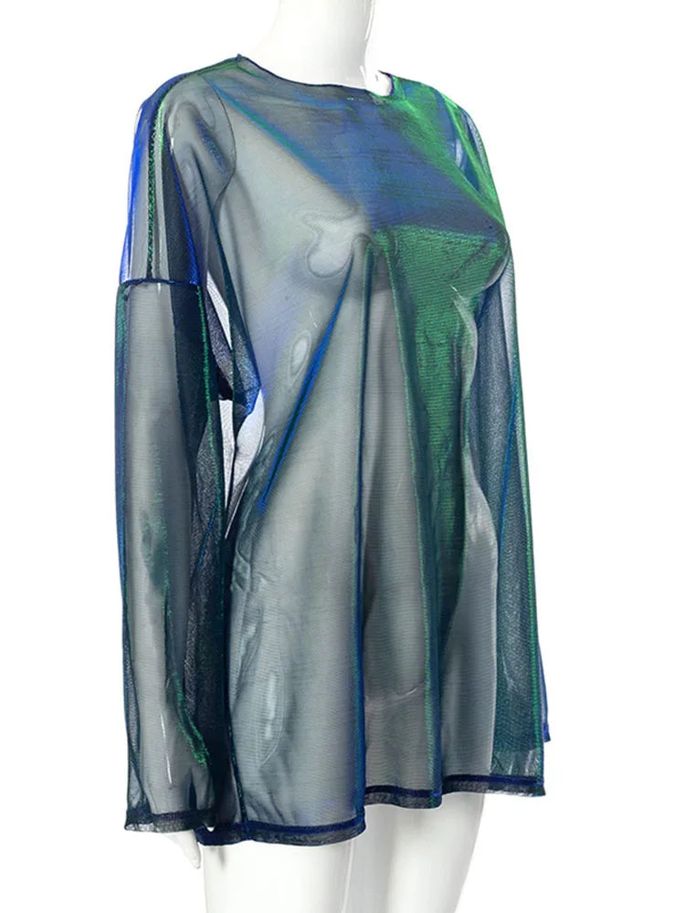 Neon Veil Cyber Top