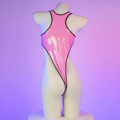 LUSTRA//NEON CONTROLLER Bodysuit – Cyberpunk Leather Cosplay Lingerie