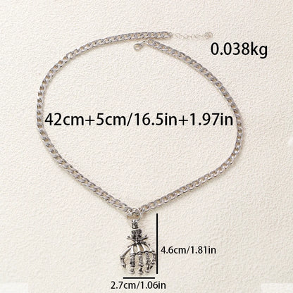 Bone Crypt – Gothic Skull Pendant Necklace Unisex