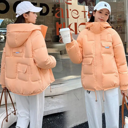 Neon Pulse Puffer Coat