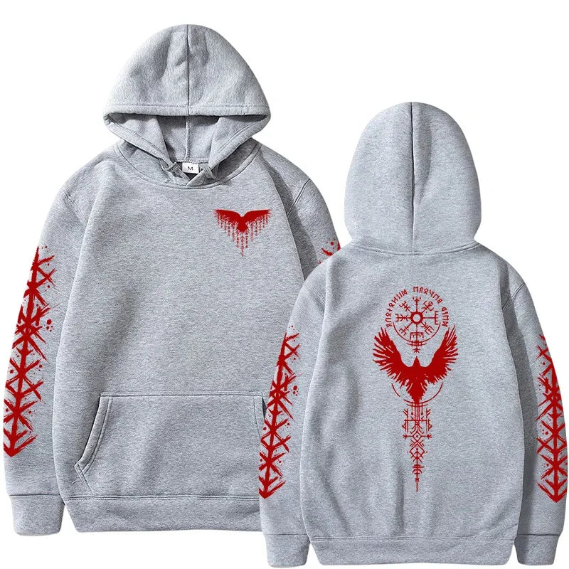 VÆRTEX//Y2K Viking Raven Hoodie – Urban Winter Streetwear