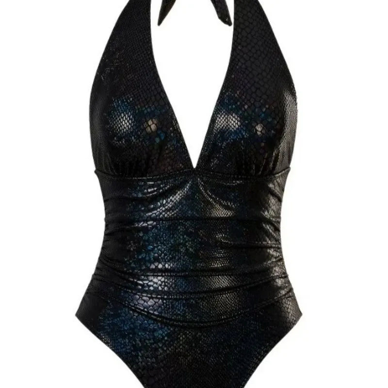 SIRENCORE Lace-Up One-Piece — V-Neck, Backless