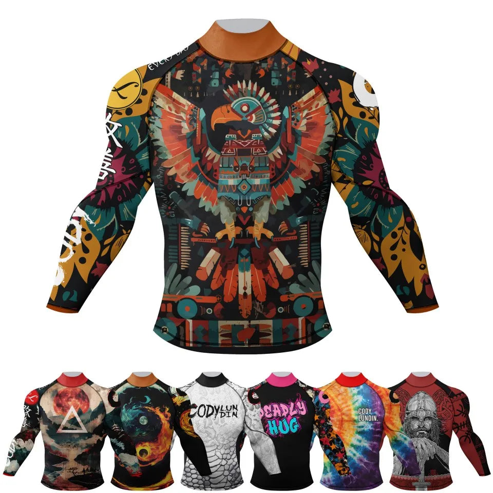 DRILL//CORE Compression Rashguard – Mock Neck Tech Shirt for Combat & Surf