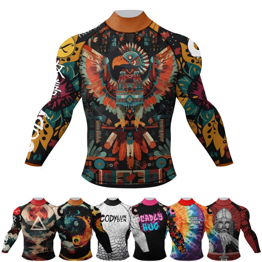 DRILL//CORE Compression Rashguard – Mock Neck Tech Shirt for Combat & Surf