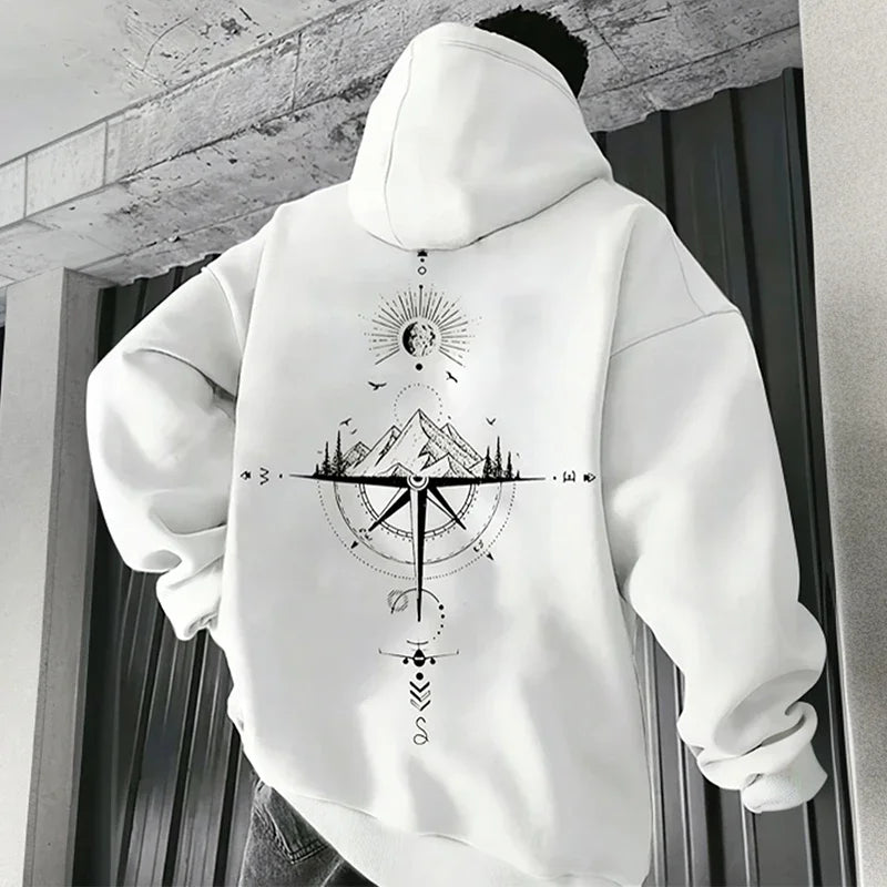 NØRTHBOUND//Compass Hoodie – Vintage Symbolic Streetwear for All Seasons