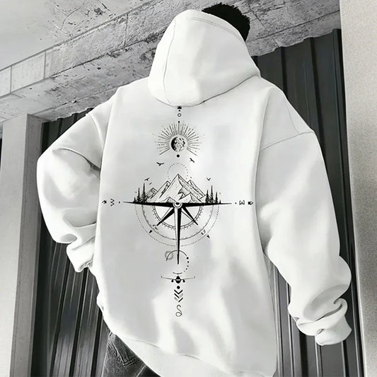 NØRTHBOUND//Compass Hoodie – Vintage Symbolic Streetwear for All Seasons