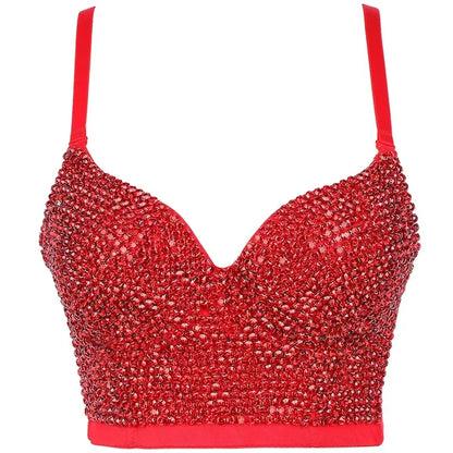 DiamondShine™ Y2K Sequin Push-Up Crop Top