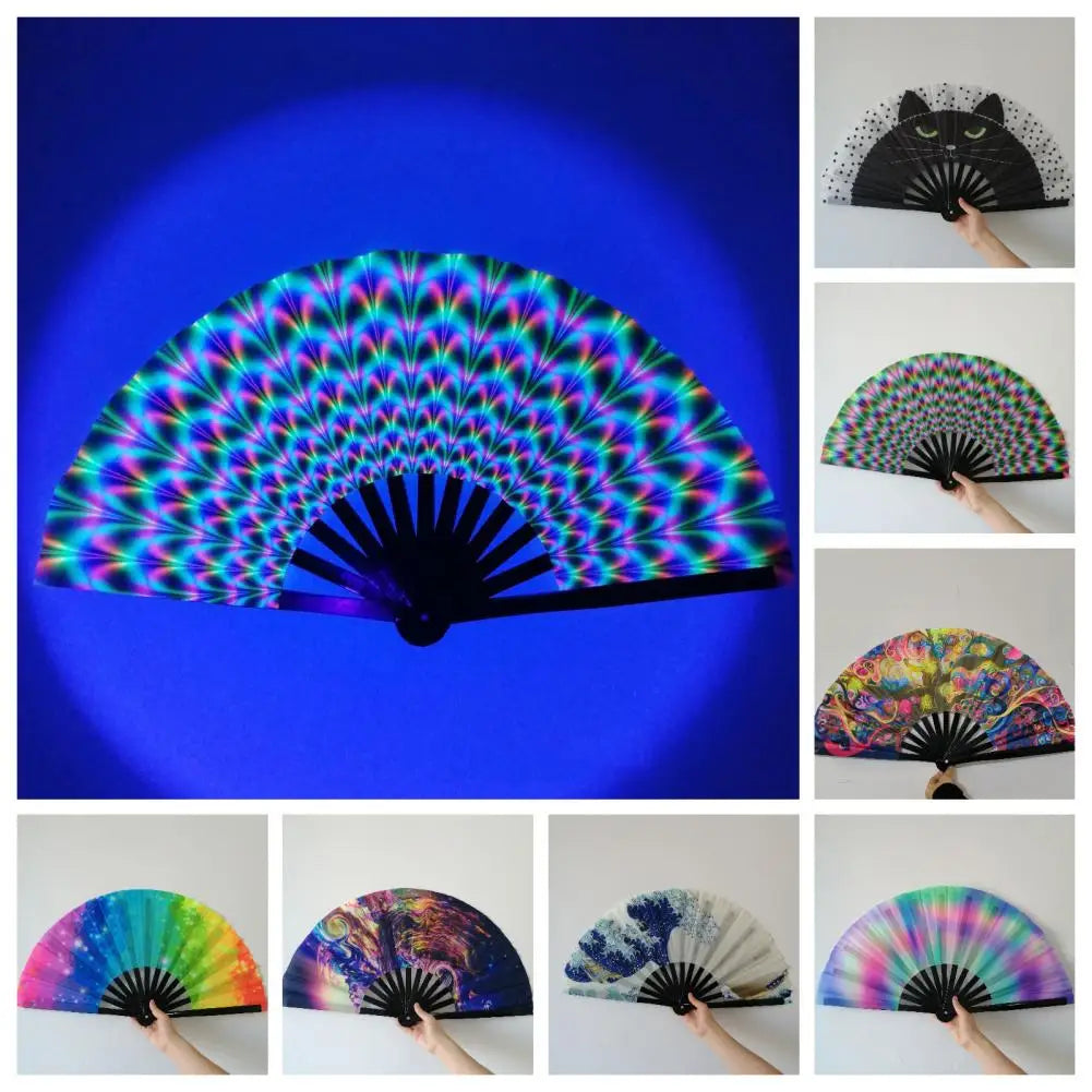 Holo Breeze Folding Rave Fan