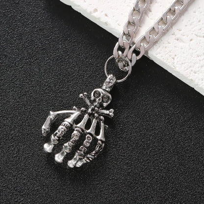 Bone Crypt – Gothic Skull Pendant Necklace Unisex