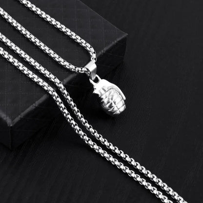 Grenade Flux – Double-Tone Punk Pendant Necklace