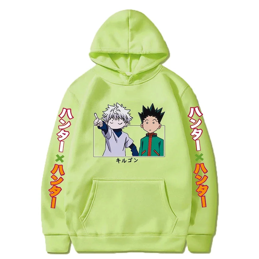 HUNTER//BOND Gon & Killua Hoodie – Oversized Anime Streetwear Tribute