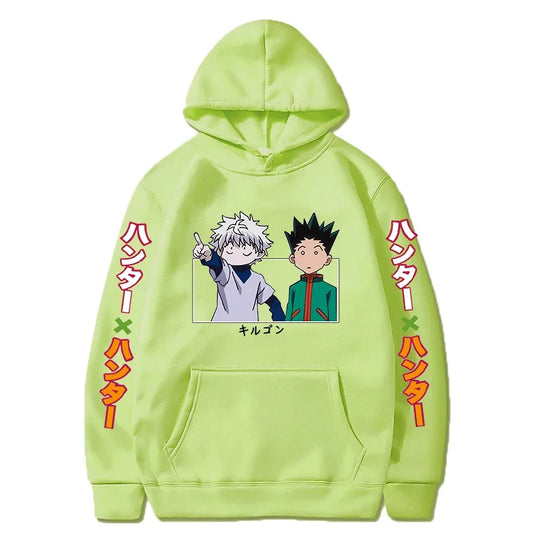 HUNTER//BOND Gon & Killua Hoodie – Oversized Anime Streetwear Tribute