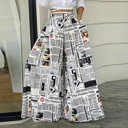 Grafflow Belted Wide-Leg Pants