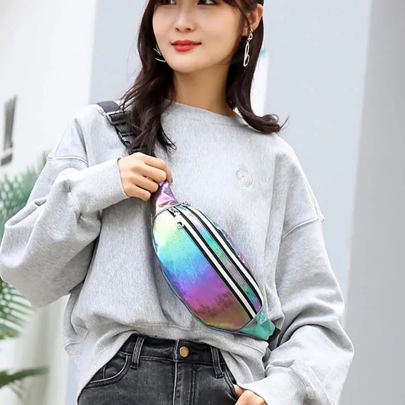 Prism Pulse – Holographic Waist Fanny Pack
