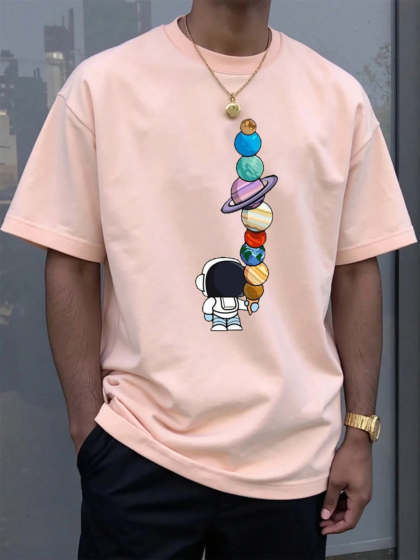 ASTRODRIFT Graphic Tee — 100% Cotton, Planet Print