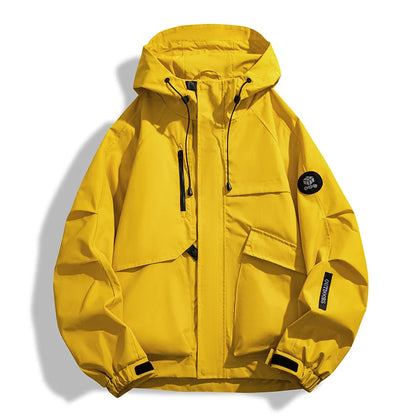 Outdoor Windproof Hooded Jacket 2025 New Sports Waterproof Jacket Casual Zipper Jacket Functional Casual Work Fashionable Coat